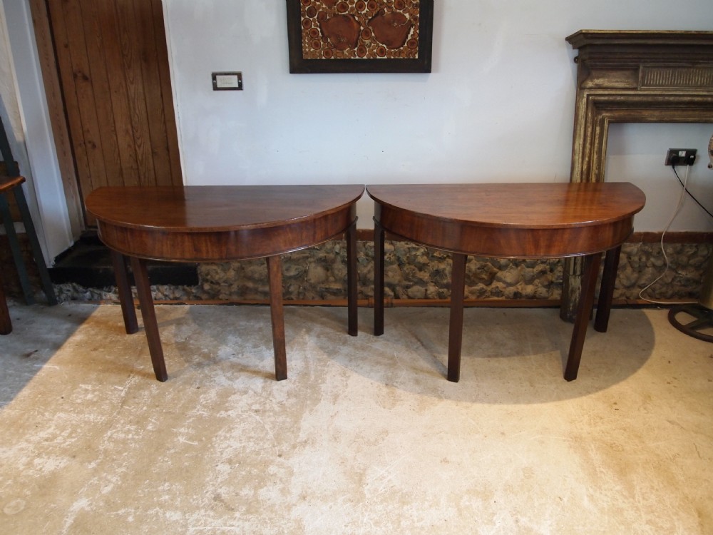 Tables rare pair of George III D end console hall side card c1780 View VII