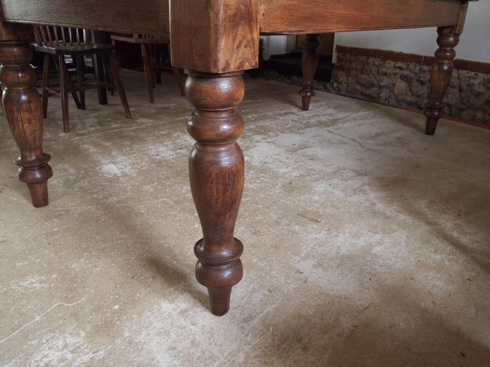 Table Victorian Oak kitchen refectory farmhouse dining c1880 View IV