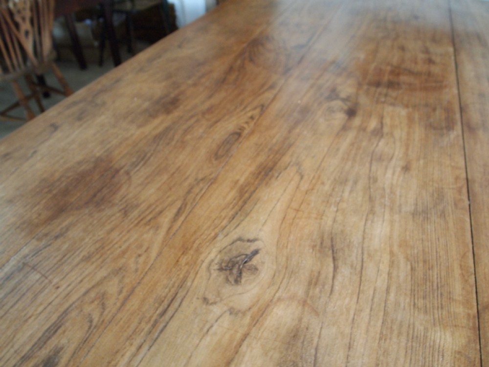 Table Victorian Oak kitchen refectory farmhouse dining c1880 View V