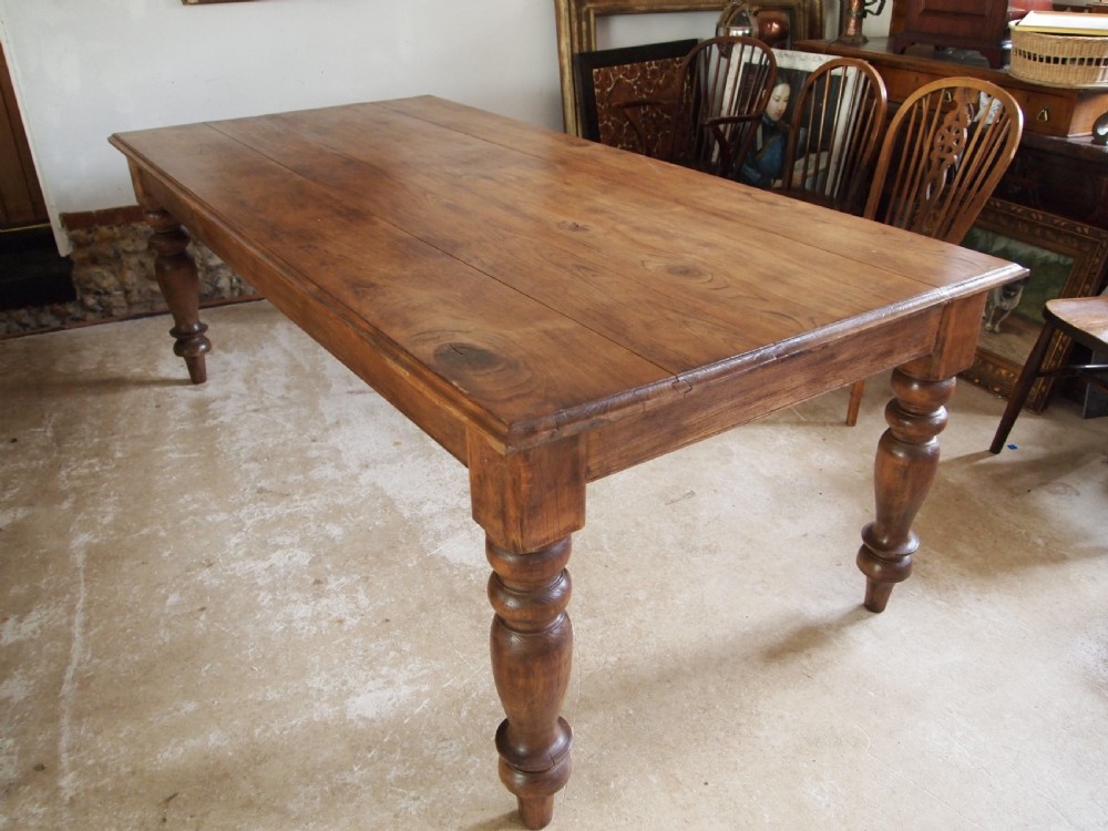 Table Victorian Oak kitchen refectory farmhouse dining c1880 View VI