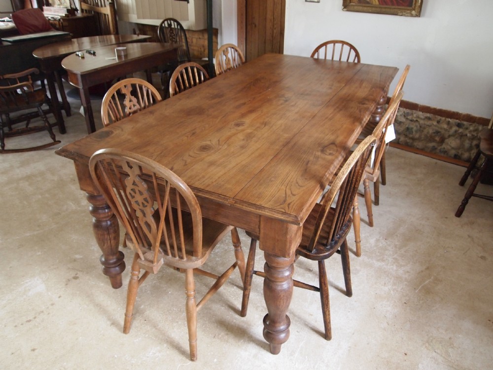 Table Victorian Oak kitchen refectory farmhouse dining c1880 View VIII
