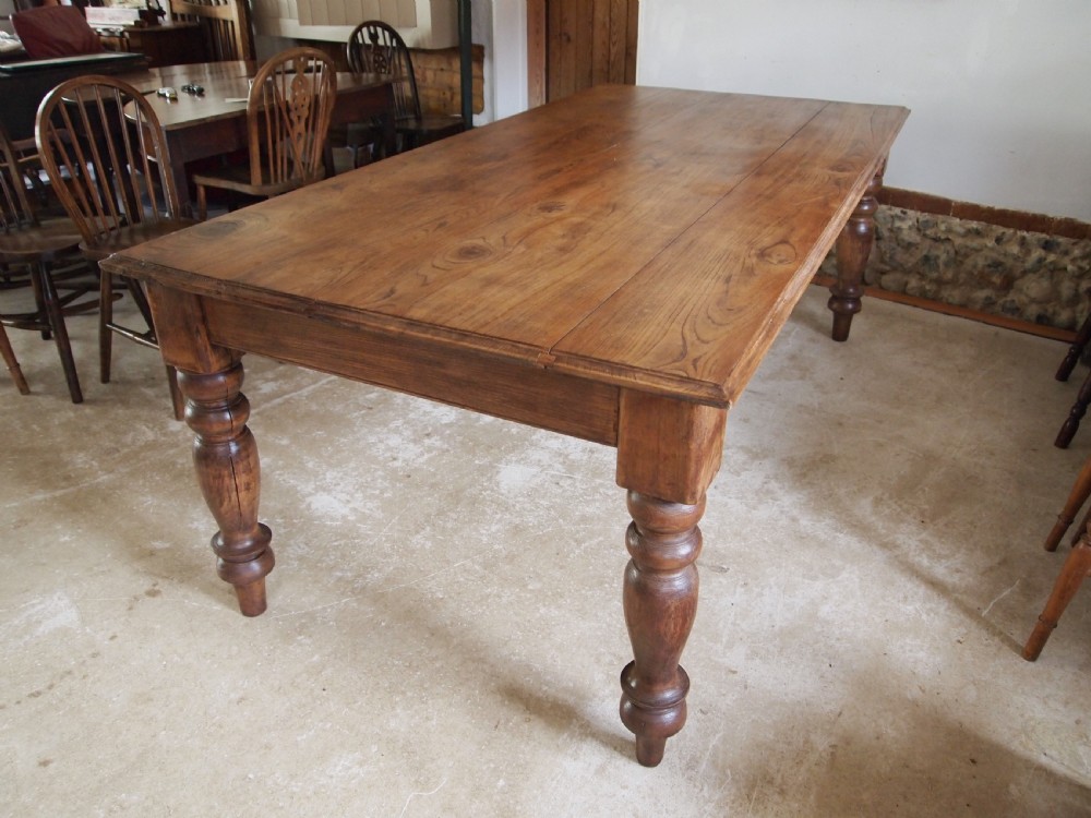 Table Victorian Oak kitchen refectory farmhouse dining c1880 View XI