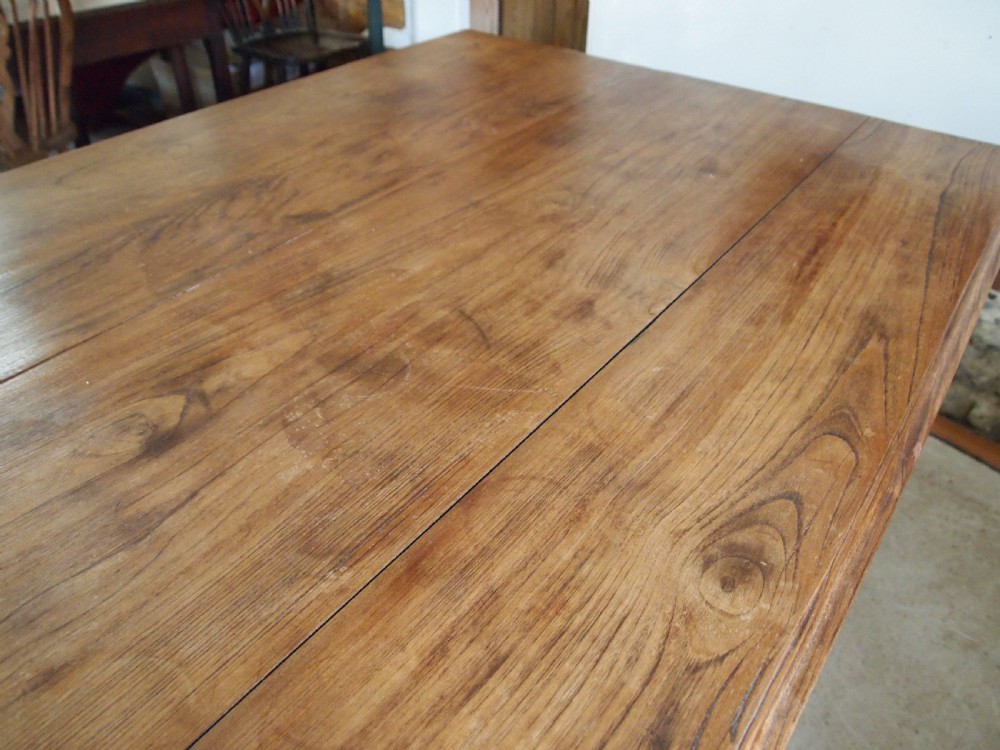 Table Victorian Oak kitchen refectory farmhouse dining c1880 View XII