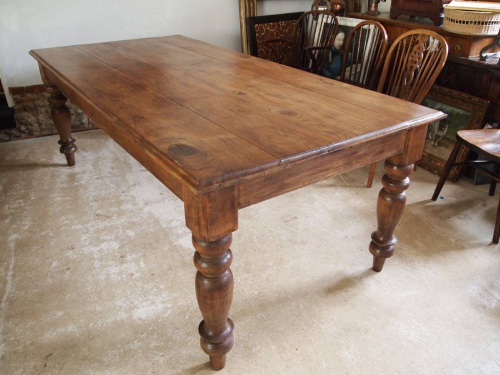 Table Victorian Oak kitchen refectory farmhouse dining c1880 View XIII