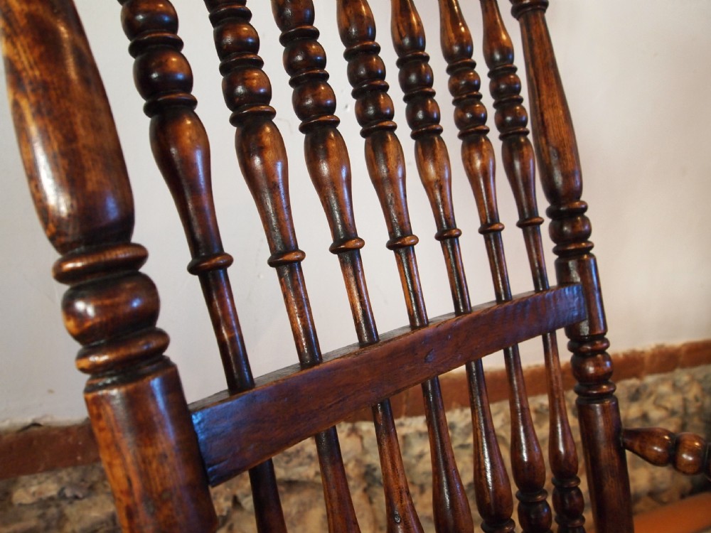 Chair rare John Shadford Caistor Lincs Windsor rocker c1860 View IV