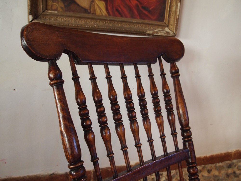 Chair rare John Shadford Caistor Lincs Windsor rocker c1860 View V