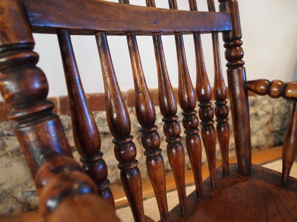 Chair rare John Shadford Caistor Lincs Windsor rocker c1860 View VI