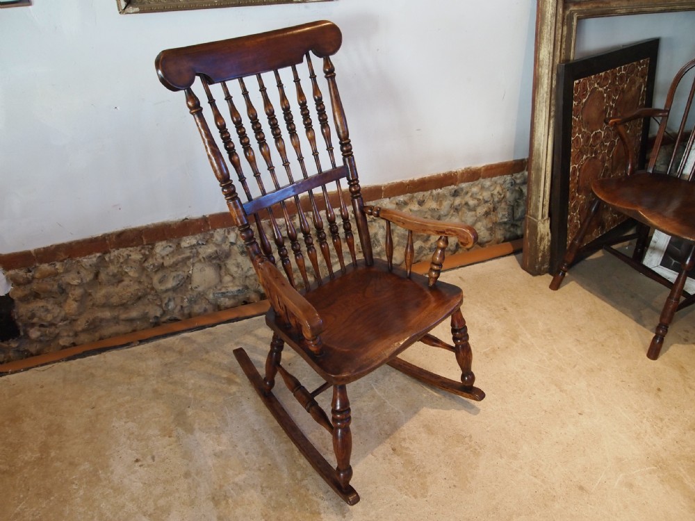 Chair rare John Shadford Caistor Lincs Windsor rocker c1860 View VII