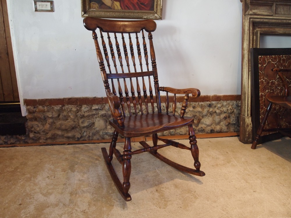 Chair rare John Shadford Caistor Lincs Windsor rocker c1860 View VIII
