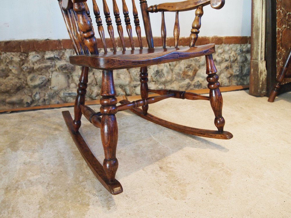 Chair rare John Shadford Caistor Lincs Windsor rocker c1860 View X