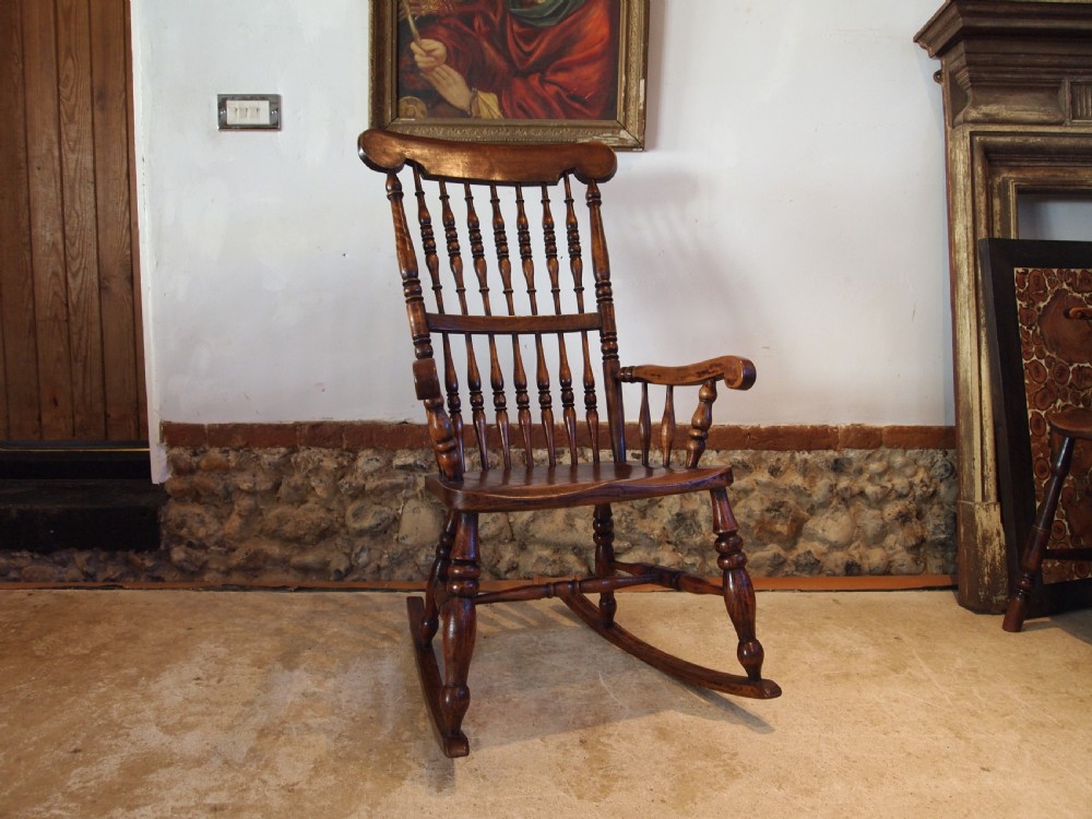 Chair rare John Shadford Caistor Lincs Windsor rocker c1860 View XI