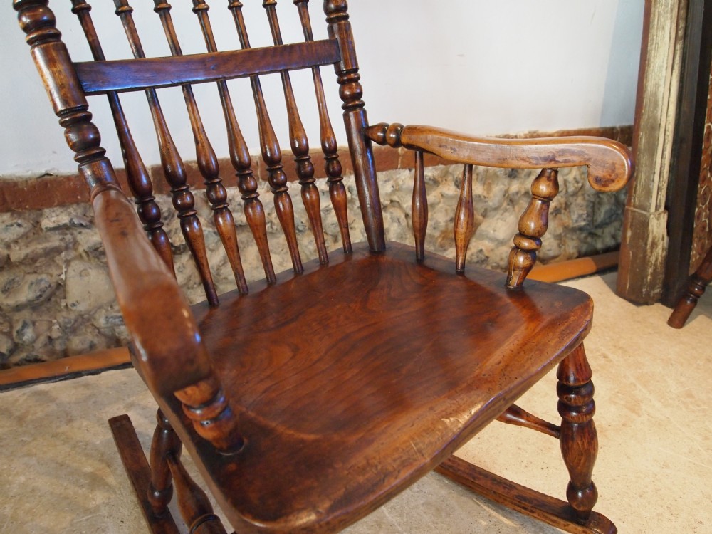 Chair rare John Shadford Caistor Lincs Windsor rocker c1860 View XII