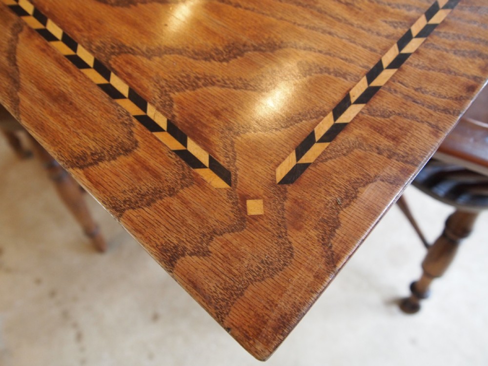Table very rare stunning Arts and Crafts Oak dining refectory c1900 View VII