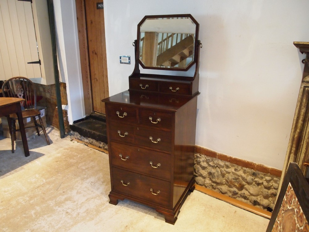 Chest of drawers dressing chest Edwardian Mahogany slim c1900 View IV