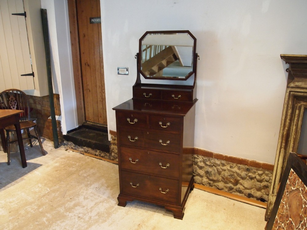 Chest of drawers dressing chest Edwardian Mahogany slim c1900 View VII