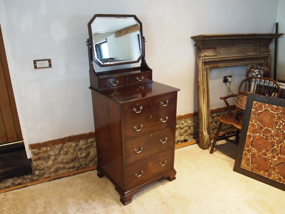 Chest of drawers dressing chest Edwardian Mahogany slim c1900 View VIII
