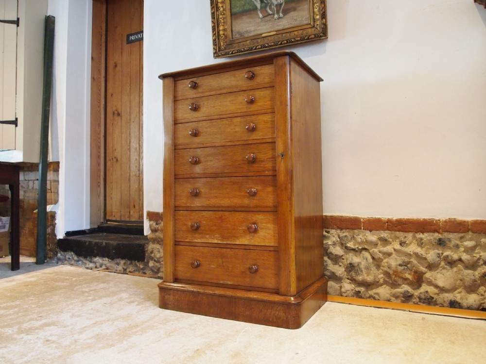 Chest of drawers Wellington chest Oak Victorian c1870 View XII