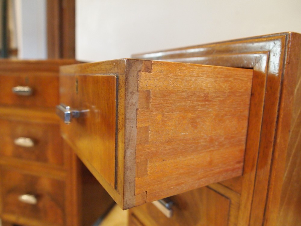 Bedside chests cabinets Heals of London Walnut Art deco c1930 View VI
