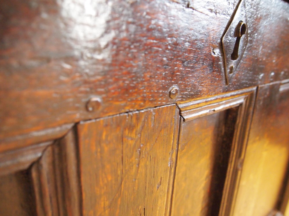 Coffer chest trunk small Oak William and Mary c1690 View VI