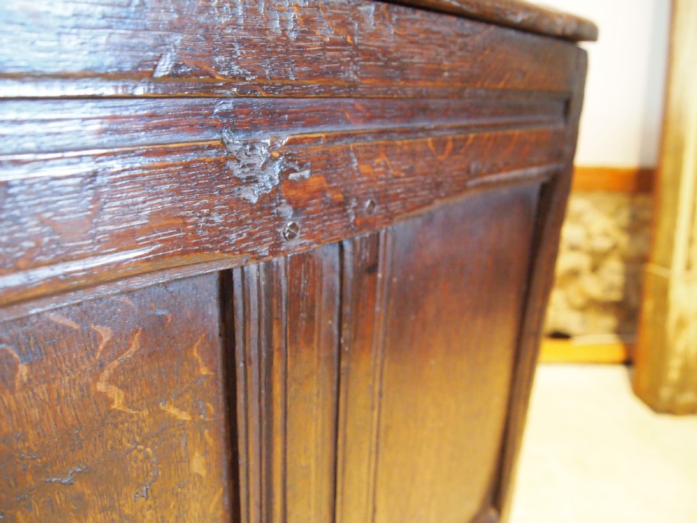 Coffer chest trunk small Oak William and Mary c1690 View IX