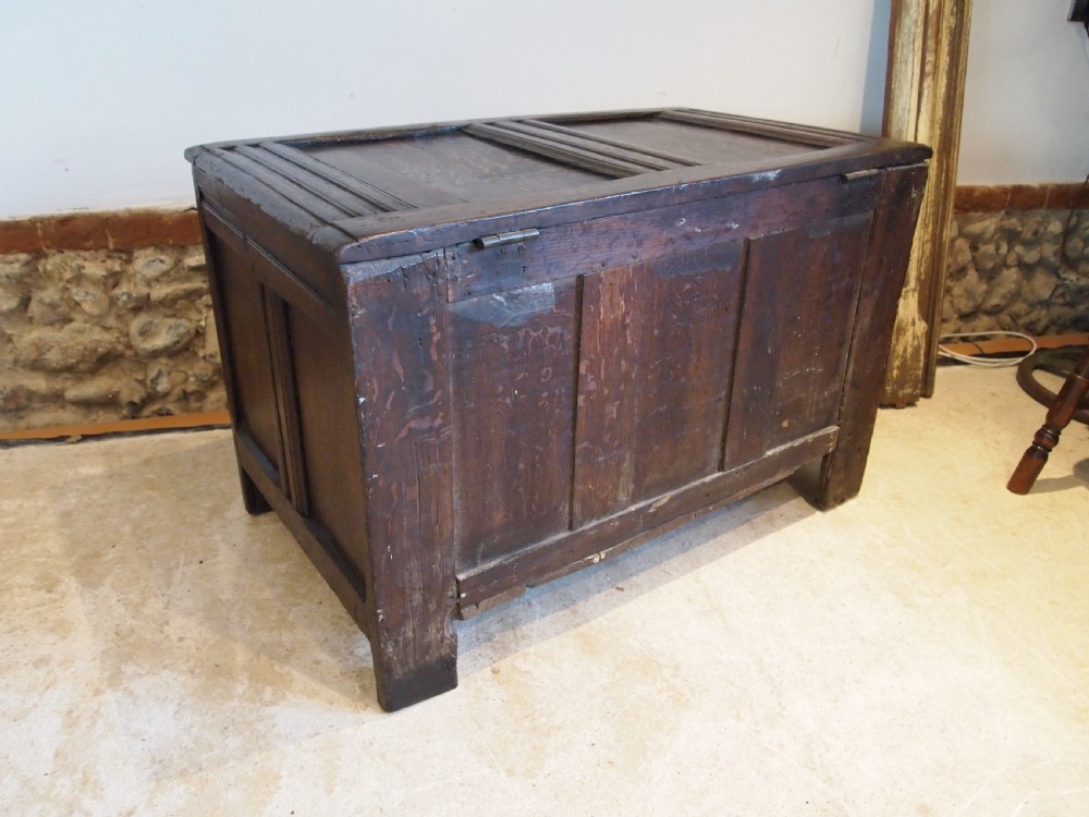 Coffer chest trunk small Oak William and Mary c1690 View X