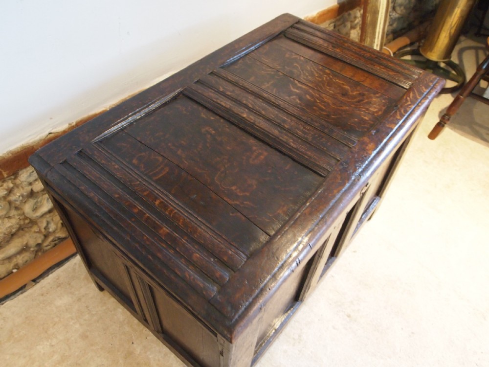 Coffer chest trunk small Oak William and Mary c1690 View XI