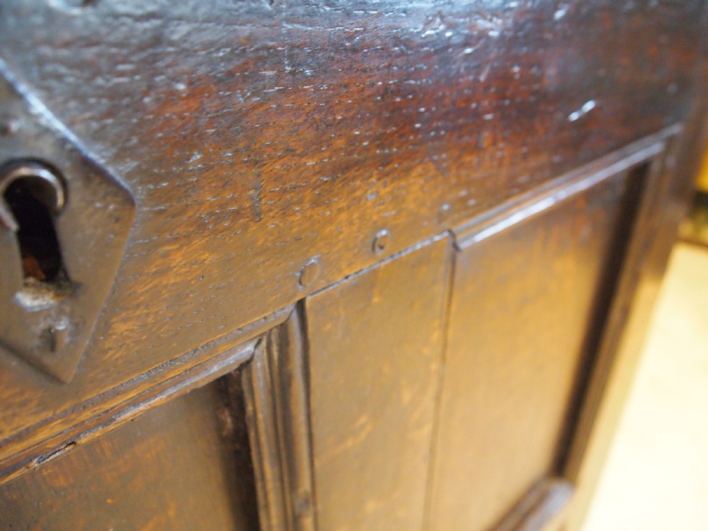 Coffer chest trunk small Oak William and Mary c1690 View XII