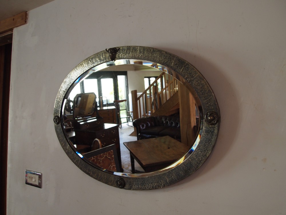 Mirror large Arts and Crafts Pewter c1900