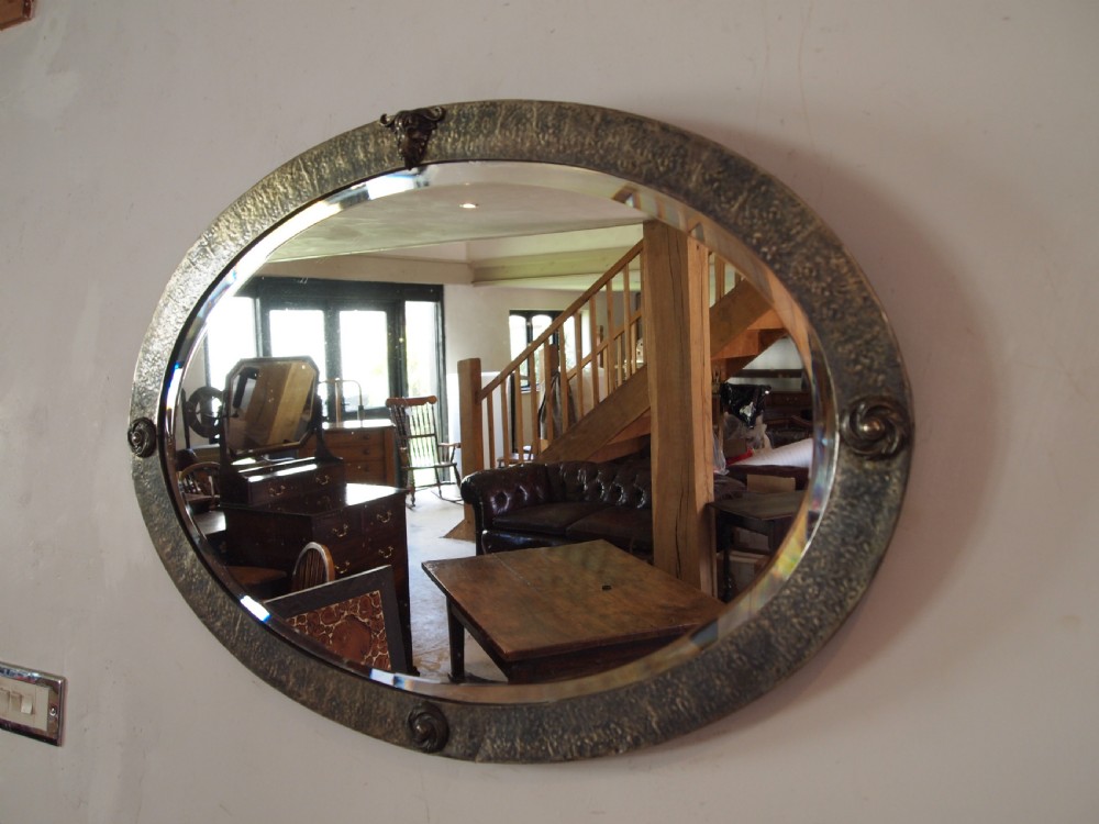Mirror large Arts and Crafts Pewter c1900 View X