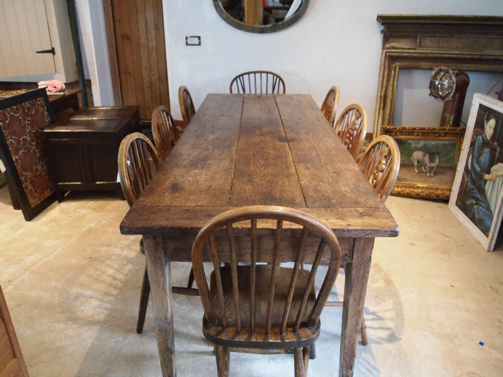 Table refectory dining farmhouse French oak c1800 View IV