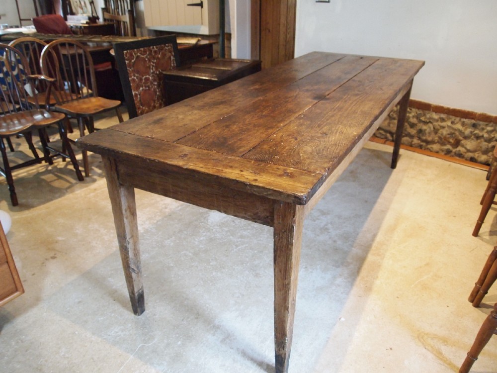 Table refectory dining farmhouse French oak c1800 View X