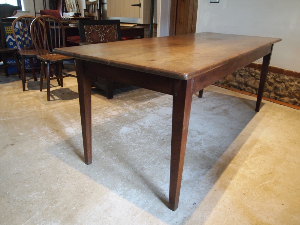 Table refectory dining farmhouse french Oak c1880 View V