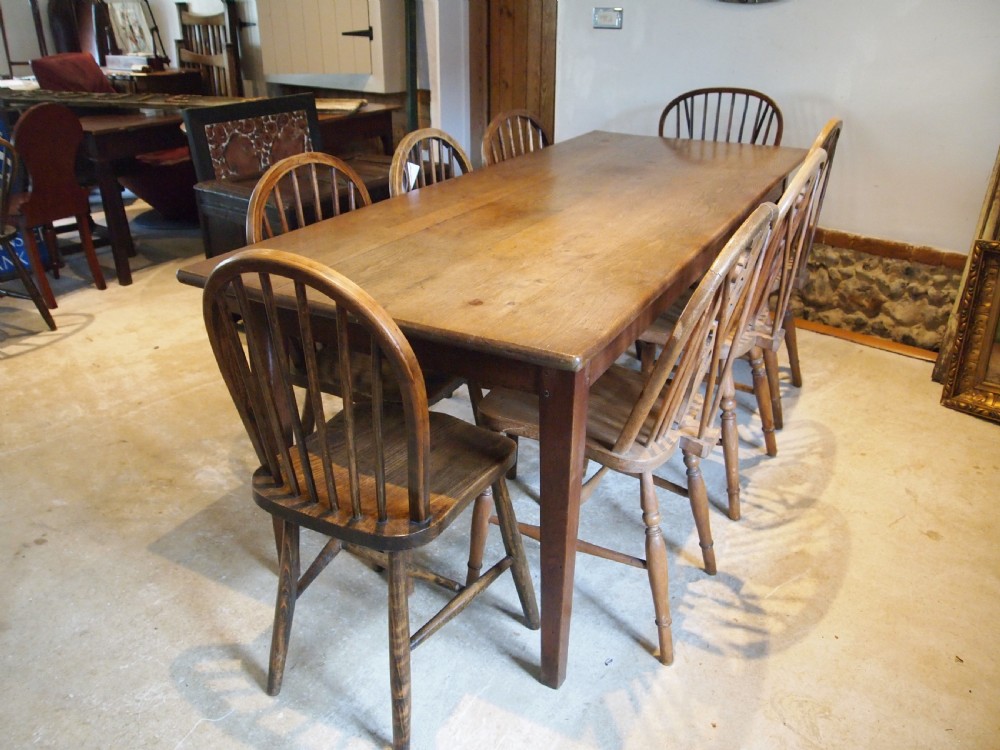 Table refectory dining farmhouse french Oak c1880 View VI