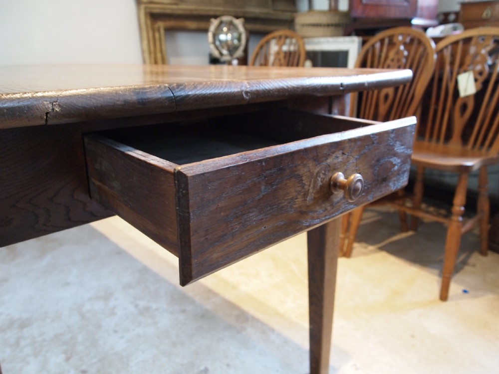 Table refectory dining farmhouse french Oak c1880 View X