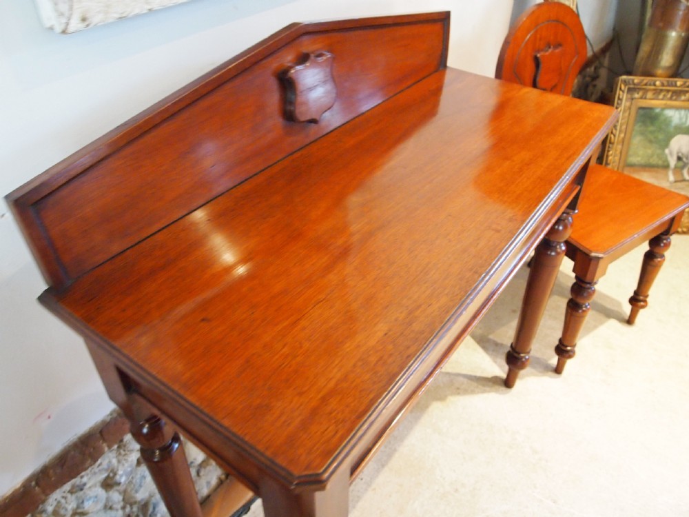 Hall table and chairs very rare matching Walnut Victorian c1880 View V