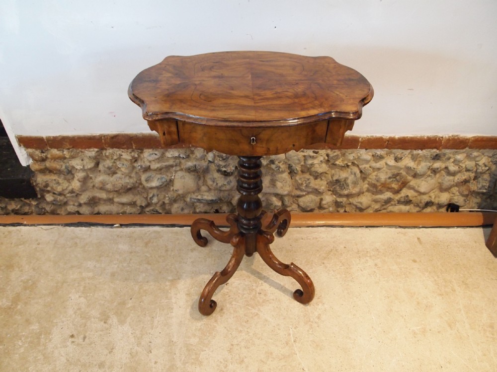 Table superb French Walnut side work lamp hall c1880
