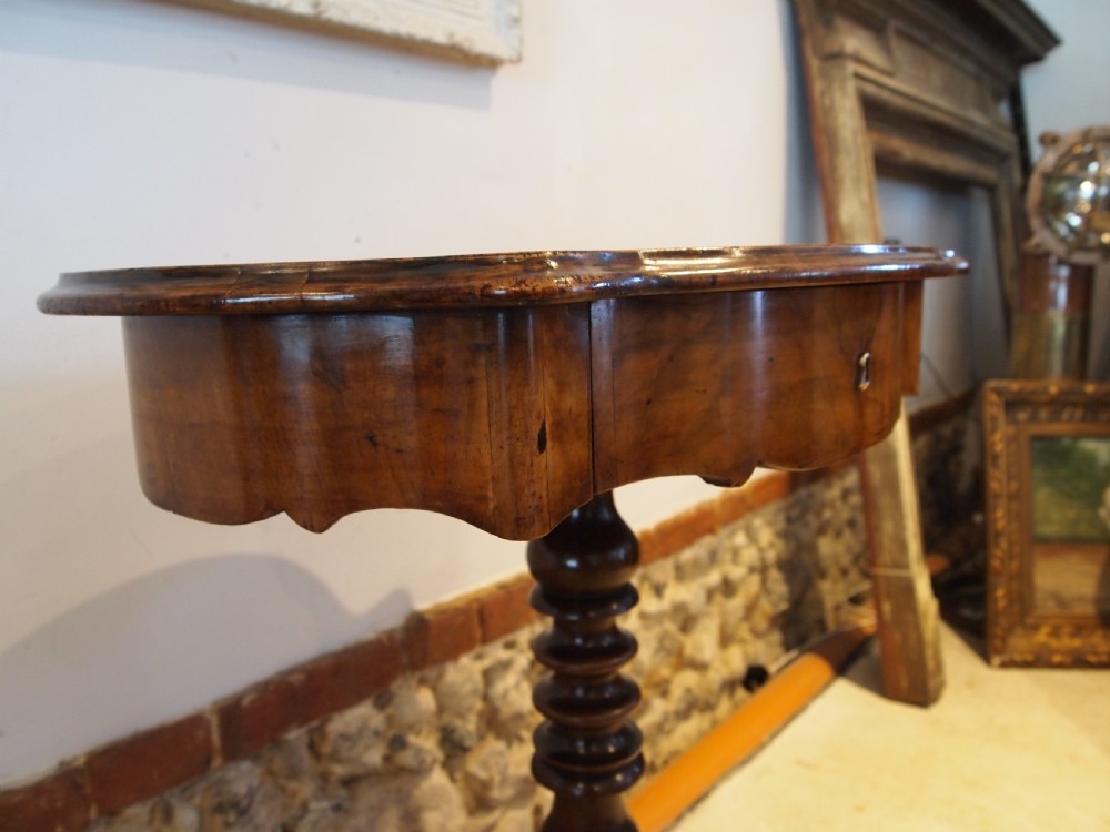 Table superb French Walnut side work lamp hall c1880 View VI