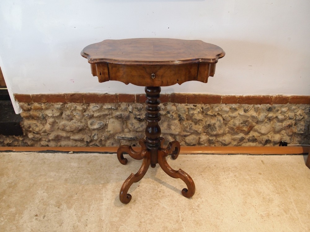 Table superb French Walnut side work lamp hall c1880 View VII
