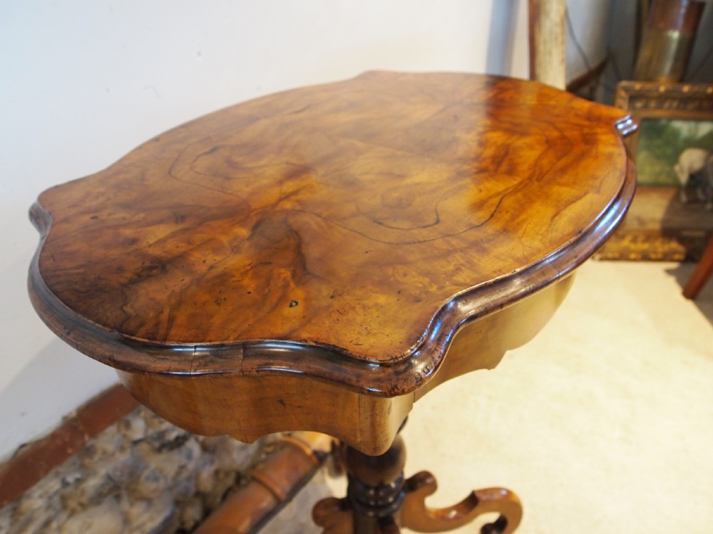 Table superb French Walnut side work lamp hall c1880 View VIII