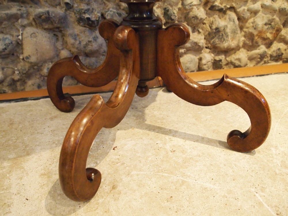 Table superb French Walnut side work lamp hall c1880 View IX