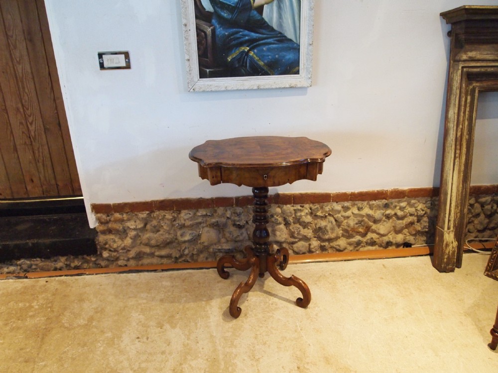 Table superb French Walnut side work lamp hall c1880 View XI