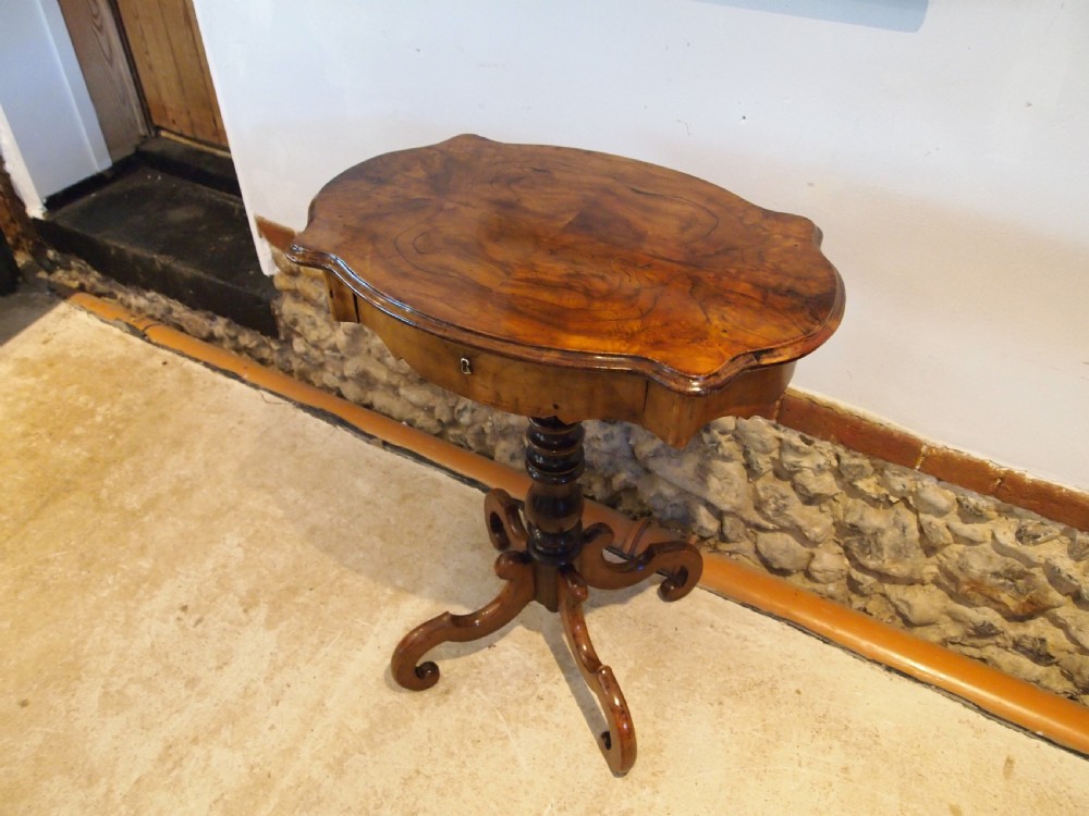 Table superb French Walnut side work lamp hall c1880 View XII