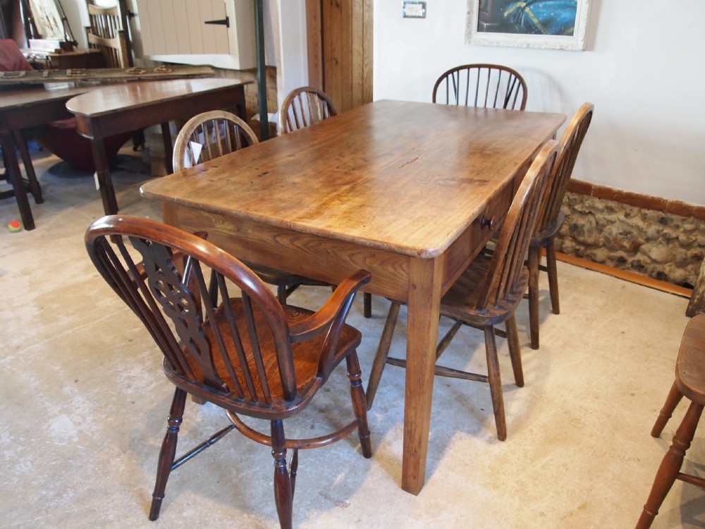 Table stunning Victorian Birch & Elm Refectory farmhouse c1880 View V