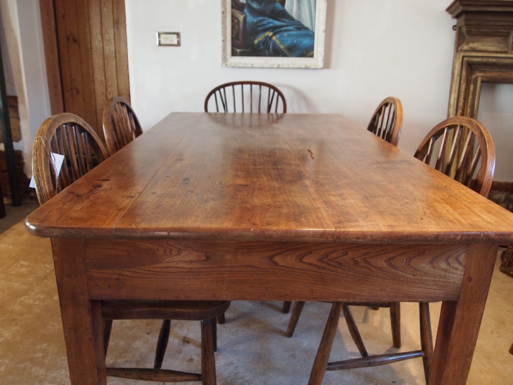 Table stunning Victorian Birch & Elm Refectory farmhouse c1880 View VII