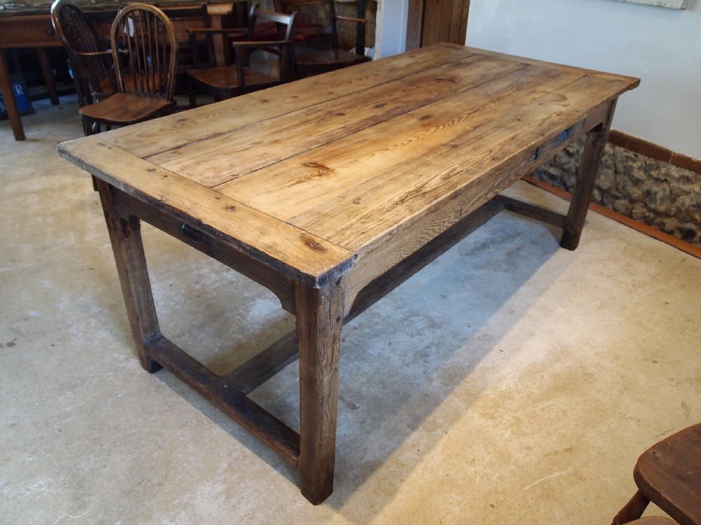 Table French rustic Farmhouse refectory Oak and Pine c1800 View III