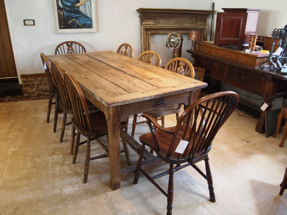Table French rustic Farmhouse refectory Oak and Pine c1800 View V