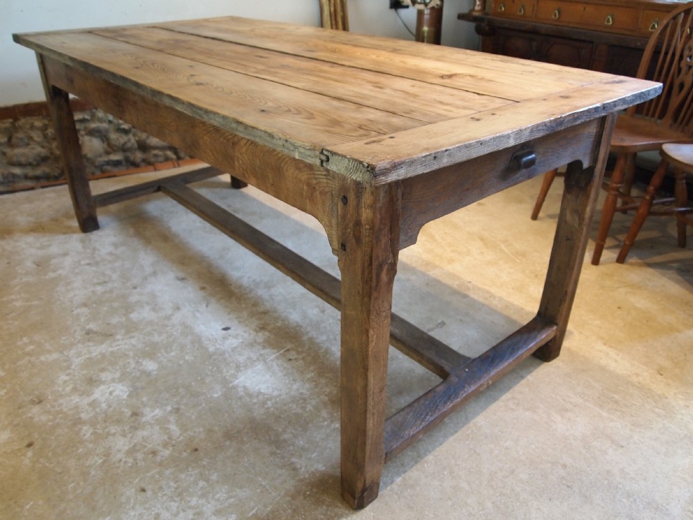 Table French rustic Farmhouse refectory Oak and Pine c1800 View VI