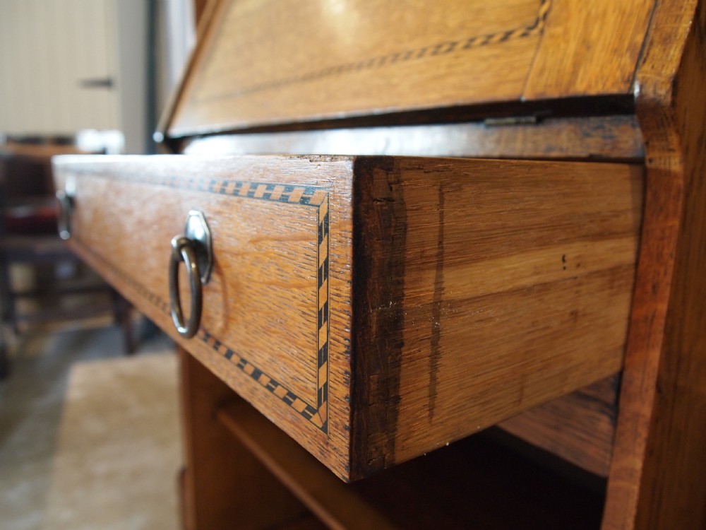 Bureau bookcase fine Arts and Crafts Oak c1900 View II