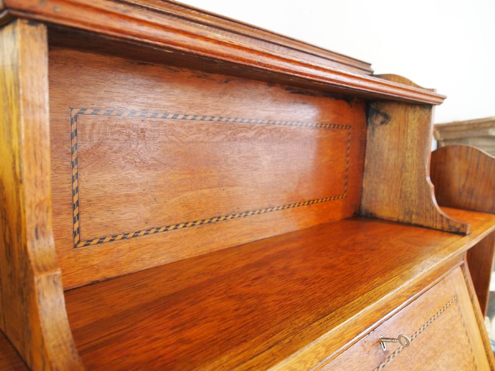 Bureau bookcase fine Arts and Crafts Oak c1900 View IX