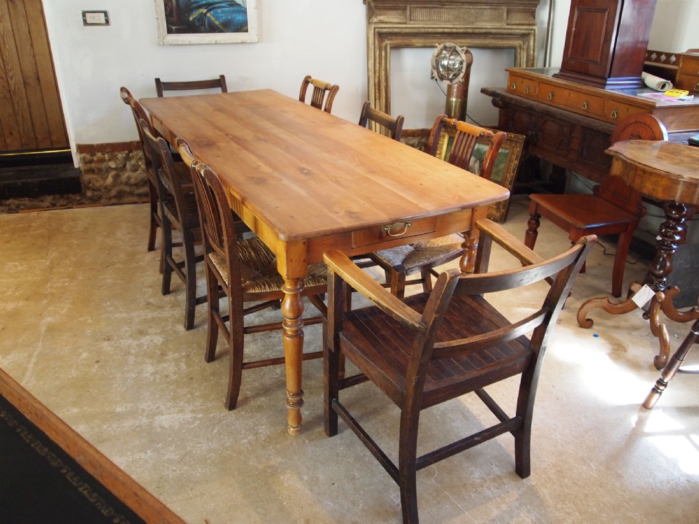 Table wonderful French Apple refectory farmhouse dining table c1880 View IV